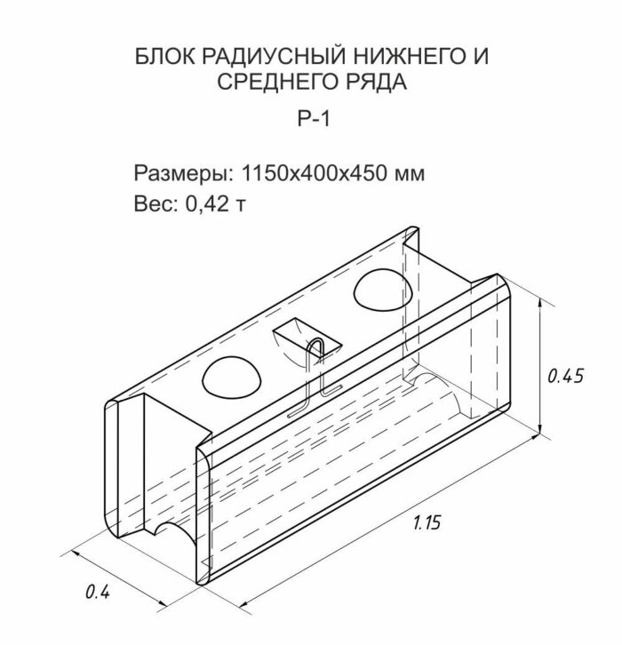 Блок радіусний двосторонній FreeBlock Р-1-02
